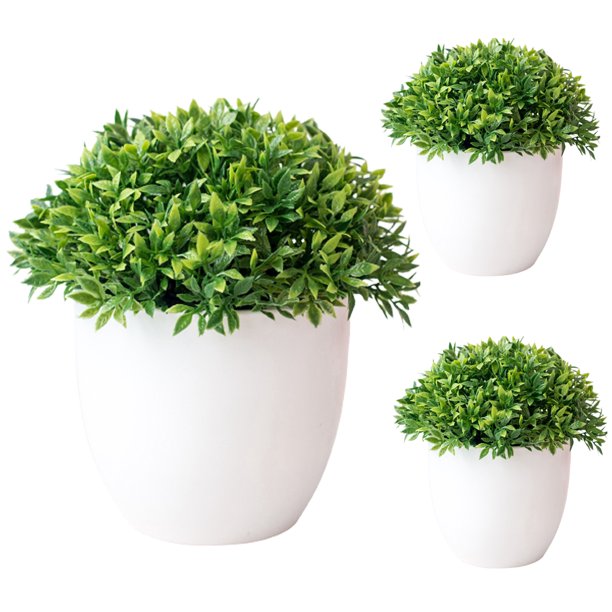 Bobasndm Artificial Green Potted Plants, Mini Potted Plants, Fake