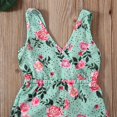 thumbnail image 4 of Toddler Baby Girls One-Piece Floral Romper V Neck Sleeveless Ruffled Pants Romper Jumpsuit Outfit, 4 of 5