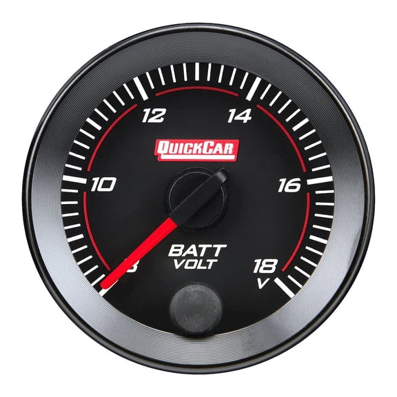 Quickcar Racing Products RedLine Gauge 2-1/16in Voltmeter 8-18v