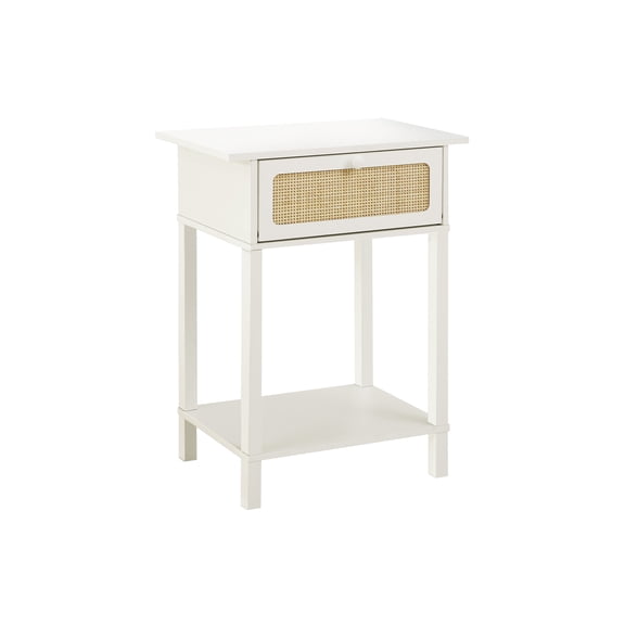 Accent Table - 2 Tier - Nightstand - Side Table - Bedroom - White Laminate
