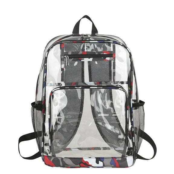 HomeDM Clear Backpack Heavy Duty Transparent Backpack,Clear Bookbag for Student, School, Work, Travel