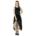 thumbnail image 6 of Bimba Women Asymmetrical Georgette Skirt Half lined High Low Sheer Skirt, 6 of 7