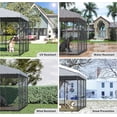 thumbnail image 3 of ALAULM 10x10x6 FT Large Outdoor Dog Kennel,Anti-Rust Galvanized Steel Dog Pen with Double Locks,Heavy Duty Dog Enclosure Fence with UV & Water Resistant Roof Cover for Outside, 3 of 8