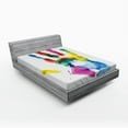 thumbnail image 1 of Ambesonne Watercolor Fitted Sheet, Colored Human Hand, Queen Size, Multicolor, 1 of 2