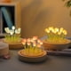 thumbnail image 4 of Lámpara de noche con forma de tulipán hecha a mano para bricolaje, decoración de muebles, lámpara de mesa para dormir con flores de simulación para dormitorio (13 flores), 4 of 7