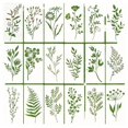 thumbnail image 1 of Rbaofujie 18pcs Grass Template Roll Grass Pattern Painting Template Hollow Out Painting Template Hand Drawn Graffiti Spray Pattern Painting Assistance, 1 of 4