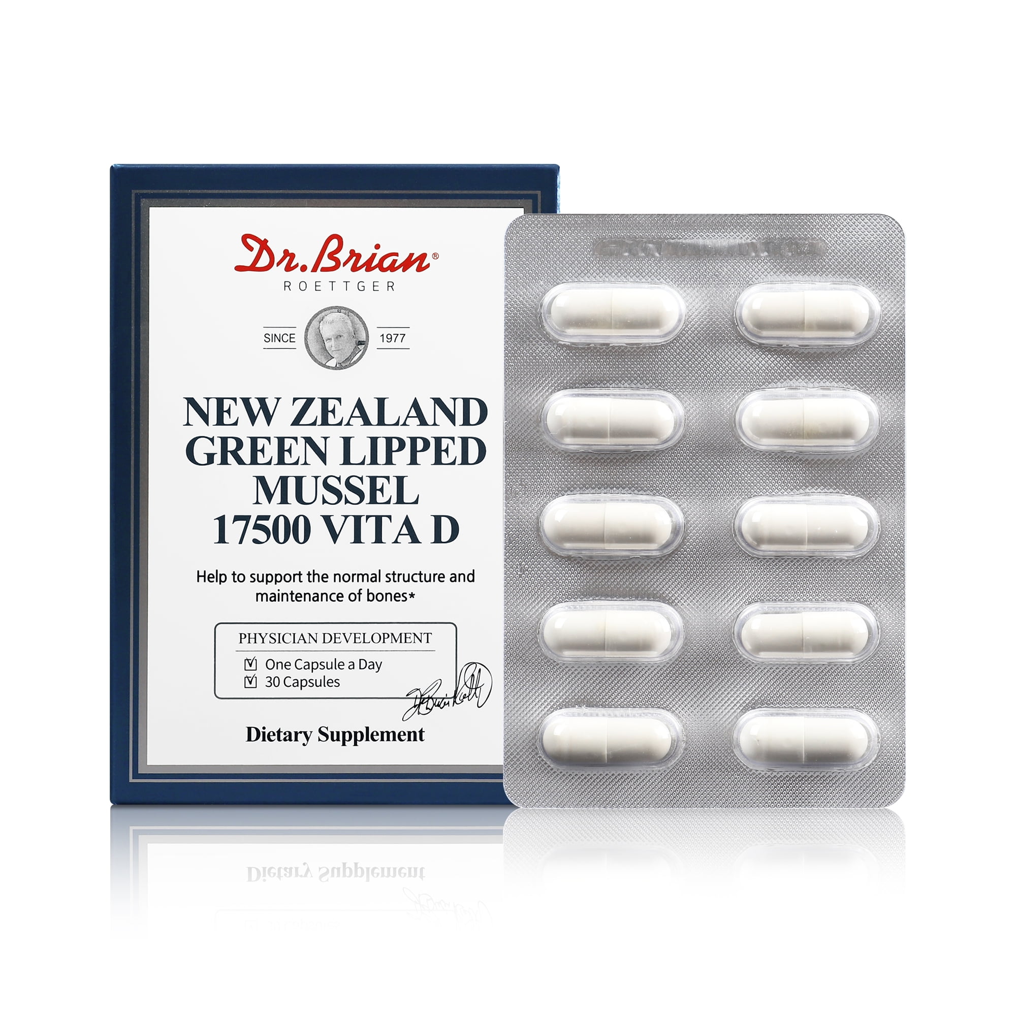 Dr. Brian green lipped mussel oil plus vitamin d capsules