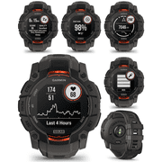 Garmin Instinct 3 Solar 50 mm, Rugged Outdoor GPS Smartwatch, Built-in Flashlight, Up to 28 Days of Battery Life, Black with Charcoal Band with Wearable4U Bundle
