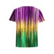 thumbnail image 3 of Xuyuer Happy Mardi Gras Shirt Womens Mardi Gras Day Heart Tshirt Tuesday Carnival Tee New Orleans Party Short Sleeve Casual Short Sleeve Tops Holiday Bleached Short Sleeve Tops, 3 of 5