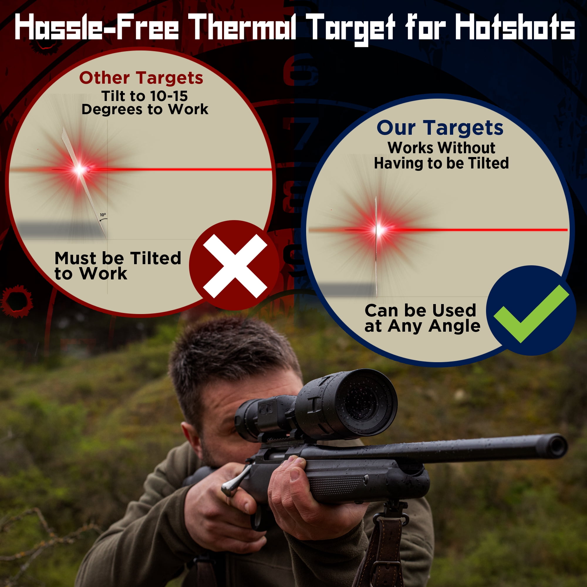 Internal Energy Zeroing Thermal Targets - 30 Pack Squares for Outdoor Range