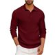 thumbnail image 1 of pstuiky manga larga para hombre, Camiseta informal de manga larga con botones lisos y parches para hombre tops de invierno para hombre s, 1 of 5