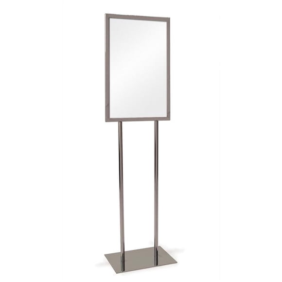 Econoco BH22 14 x 22 Po. Support de Panneau Bulletin avec Base Plate - Chrome
