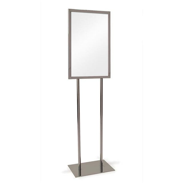 Econoco BH22 14 x 22 Po. Support de Panneau Bulletin avec Base Plate - Chrome