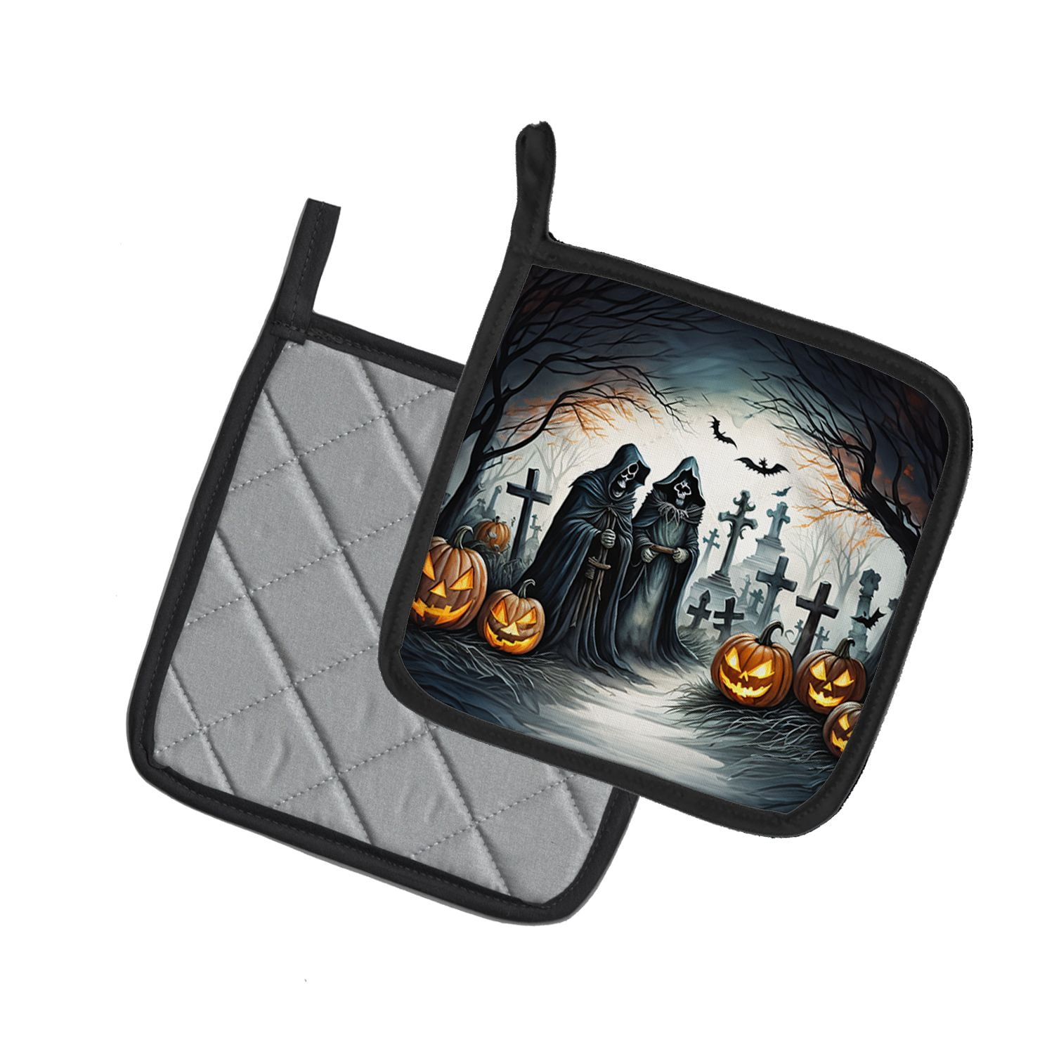 Halloween Pair of Pot Holders 7.5x7.5 Inch Heat Resistant Kitchen Decor