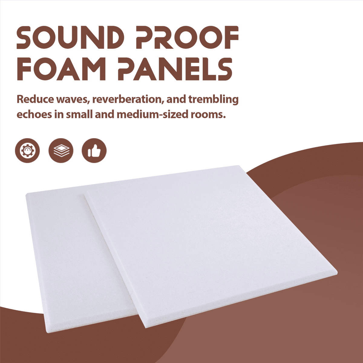 Self-Adhesive Acoustic Panels 12 Pack,12 x 12 x 0.4 inch Sound Proof Padding,Sound Absorbing Panel for Home ,White