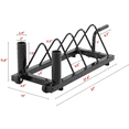 thumbnail image 4 of Topeakmart Horizontal Barbell Bumper Plate Storage Rack with Handle and Wheels, 4 of 12
