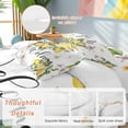 thumbnail image 2 of Queen 4 Piece Bedding Set Summer Lemon Flower Leaves Soft Breathable Duvet Cover and Pillowcase, Butterfly Welcome Quote Duvet Cover Set Bed Sheets for Bedroom Dormitory Guest Room, 2 of 9