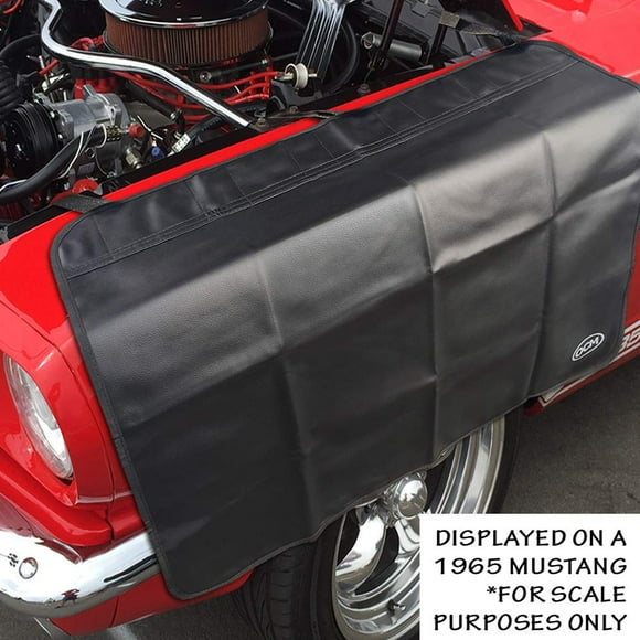 OCM Premium Magnetic Fender Cover - 6 Count Strong Magnets and 3 Count Hook and Loop Straps - Protector Gripper Automotive Mechanic Work Mat with Protective PVC Vinyl