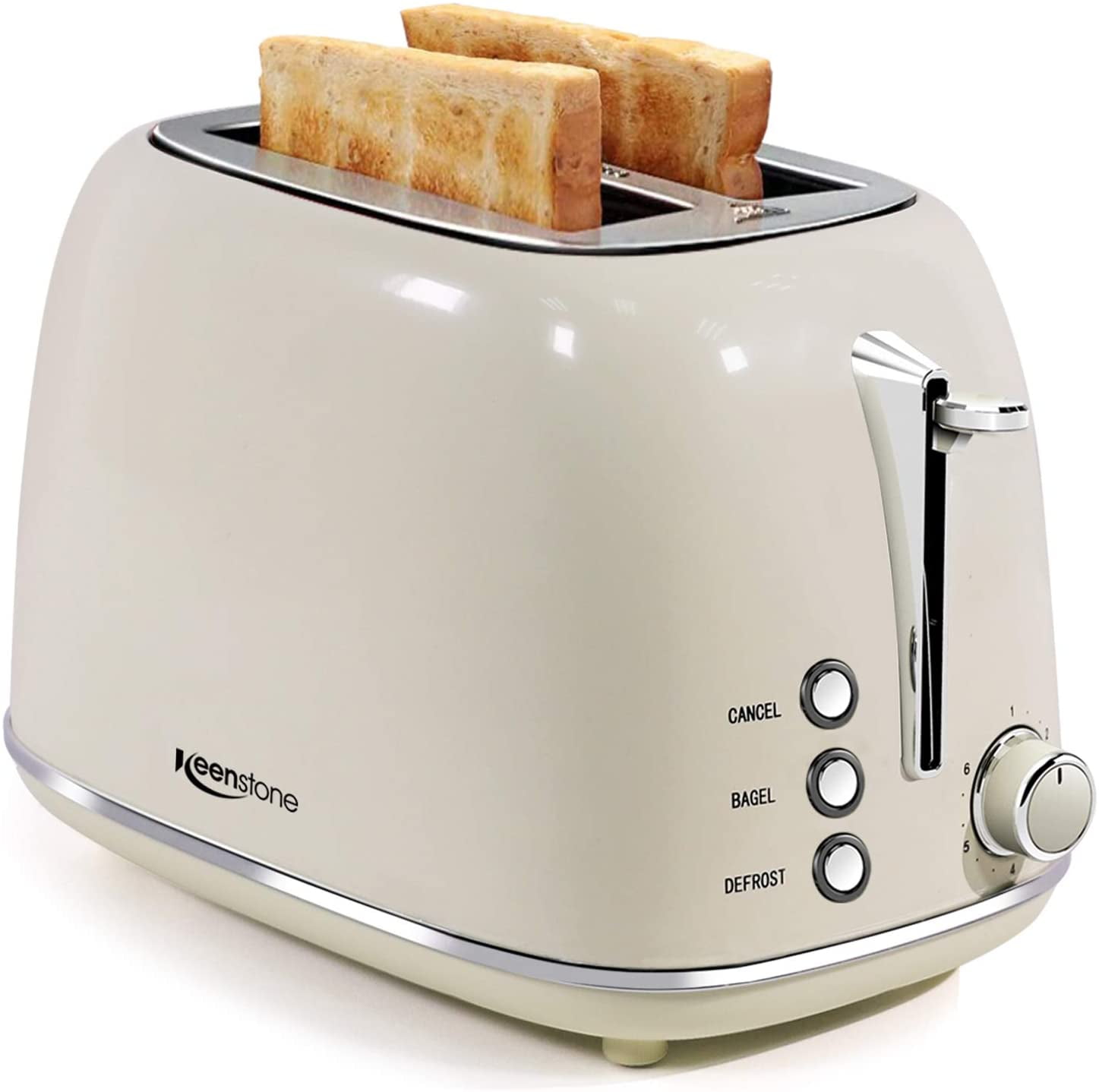 Toasters 2 Slice Retro Stainless Steel Toasters with Bagel, Cancel