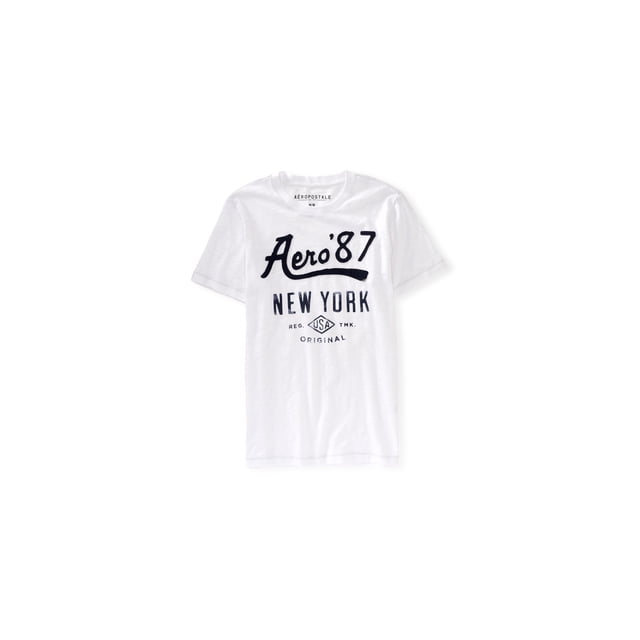 Aeropostale New York 87 - Camiseta gráfica para hombre, color blanco, grande Aeropostale Camiseta gráfica