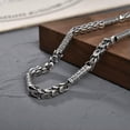 thumbnail image 2 of K-KED Real 925 Sterling Silver Necklace Men 5mm Dragon Head Tail Link Chain 20-26''L-50cm=20inch-55-58g, 2 of 6