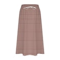 thumbnail image 5 of ClodeEU Women's Summer Striped Print Drawstring Skirt,Loose Casual Skirt with Pocket Brown 01,Womens Plus XXL, 5 of 5