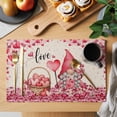 thumbnail image 2 of Valentine's Day Placemats Set of 12, Cute Gnome Romantic Pink Love Heart in Basket Linen Texture Non-Slip Place Mats Washable Table Mats for Kitchen Dining Table Decorations Indoor/Outdoor, 2 of 9