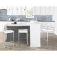 thumbnail image 4 of Fuji Stacker Counter Stools for Kitchen Counter in Stainless Steel, Counter Height Chairs, Bar Stools Set of 3, Counter Height Stools Set of 3, Bar Stools For Kitchen Island (White Faux Leather), 4 of 9