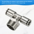 thumbnail image 4 of Uxcell 2pcs Male Branch Tee 8mm Tube ID x 1/2" PT Thread Push to Connect Fittings Pneumatic Tube Pipe Fitting for Air Water System, 4 of 6