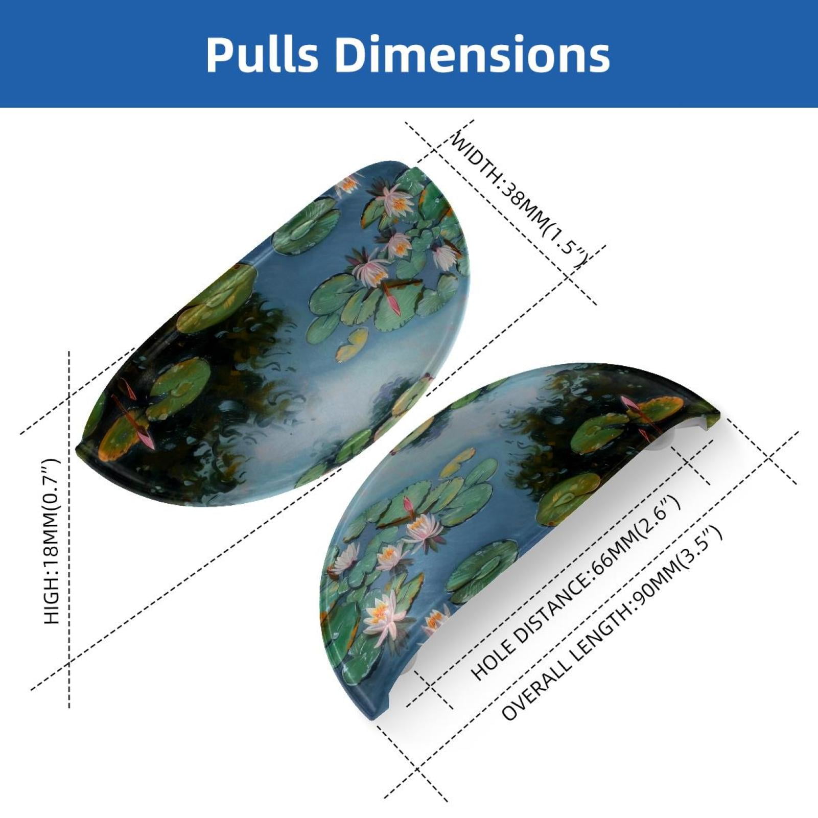 PhooArto 6 Pcs Cup Drawer Pulls, Water Lily Lotus Shell Shape Handles Cabinet Knobs for Dresser Cupboard Closet Wardrobe with Screws