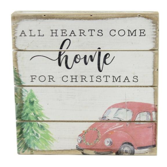 Christmas Hearts Come Home  For Christmas Wood Holiday Family Vw Bug Pet1651