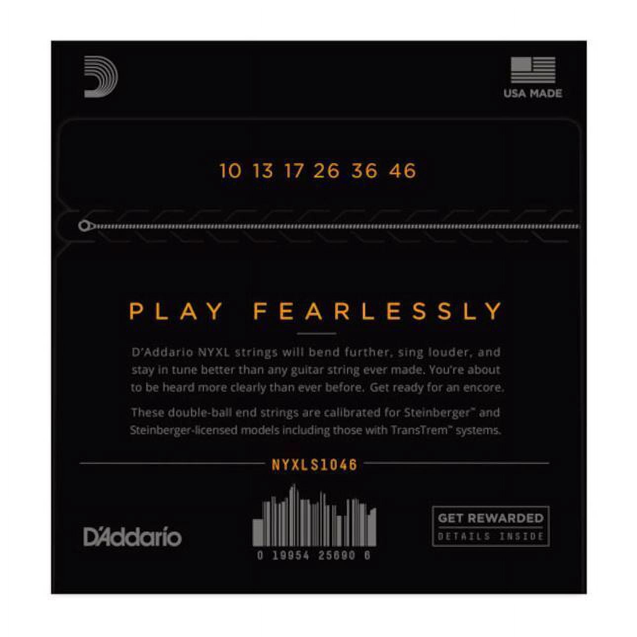 D'Addario NYXLS1046 Electric Guitar Strings, Regular Light, Double Ball End