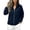 Navy, variant on Keeplus Full Zip Jacket for Women Solid Stand Collar Long Sleeve Side Zip Pockets Classic Fall Winter Outerwear