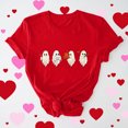 thumbnail image 1 of Cadeau de Saint-Valentin pour Femmes, T-shirt Décontracté à Manches Courtes et Col Rond avec Imprimé Arbre de Noël, 1 of 6