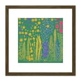 thumbnail image 1 of Floral Pattern Bright Bold Poppy Poppies Flowers Blue Yellow Pink Painting Square Wooden Framed Wall Art Print Picture 8X8 Inch, 1 of 4