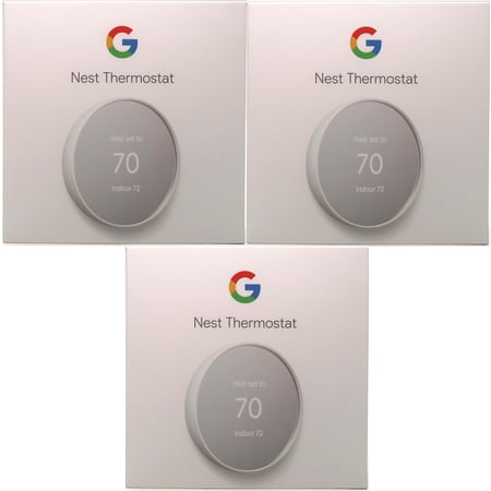 3 Units Google Nest Smart Programmable Wifi Thermostat for Home Snow