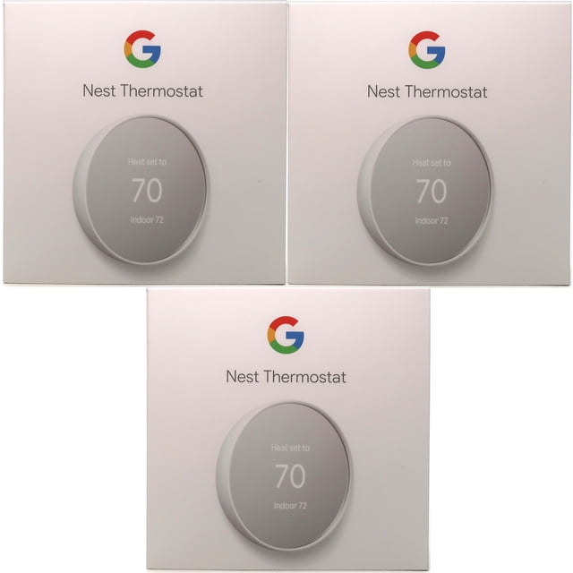 3x Thermostat Wifi Programmable Intelligent Google Nest pour la Maison - Neige