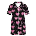 thumbnail image 5 of Byworldtasic Valentine's Womens Button Down Pajamas Set Short Sleeve Sleepwear Soft Pj Lounge Sets, 5 of 5