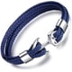 thumbnail image 1 of Pulsera para hombres y mujeres, pulsera de piel de vaca hecha a mano, pulsera de ancla vintage multicapa, 3 tamaños, 1 of 4