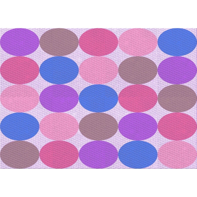 Ahgly Company Machine Washable Indoor Rectangle Transitional Bright Lilac Purple Area Rugs, 8' x 10'