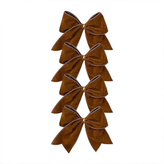 12-Piece Silk Fabric Christmas Bows - 6 Inch Decorative Bow Decorations for Tree, Wreath, and Gift Hanging Ornaments