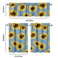 thumbnail image 5 of 3-Piece Sunflower Kitchen Curtain Set - Ruffled Valance and Tier Curtains with Rod Pocket, Fresh Floral Pattern for Farmhouse Kitchen Windows Decor, 54"x18" + 27.5"x36"x2, 5 of 5