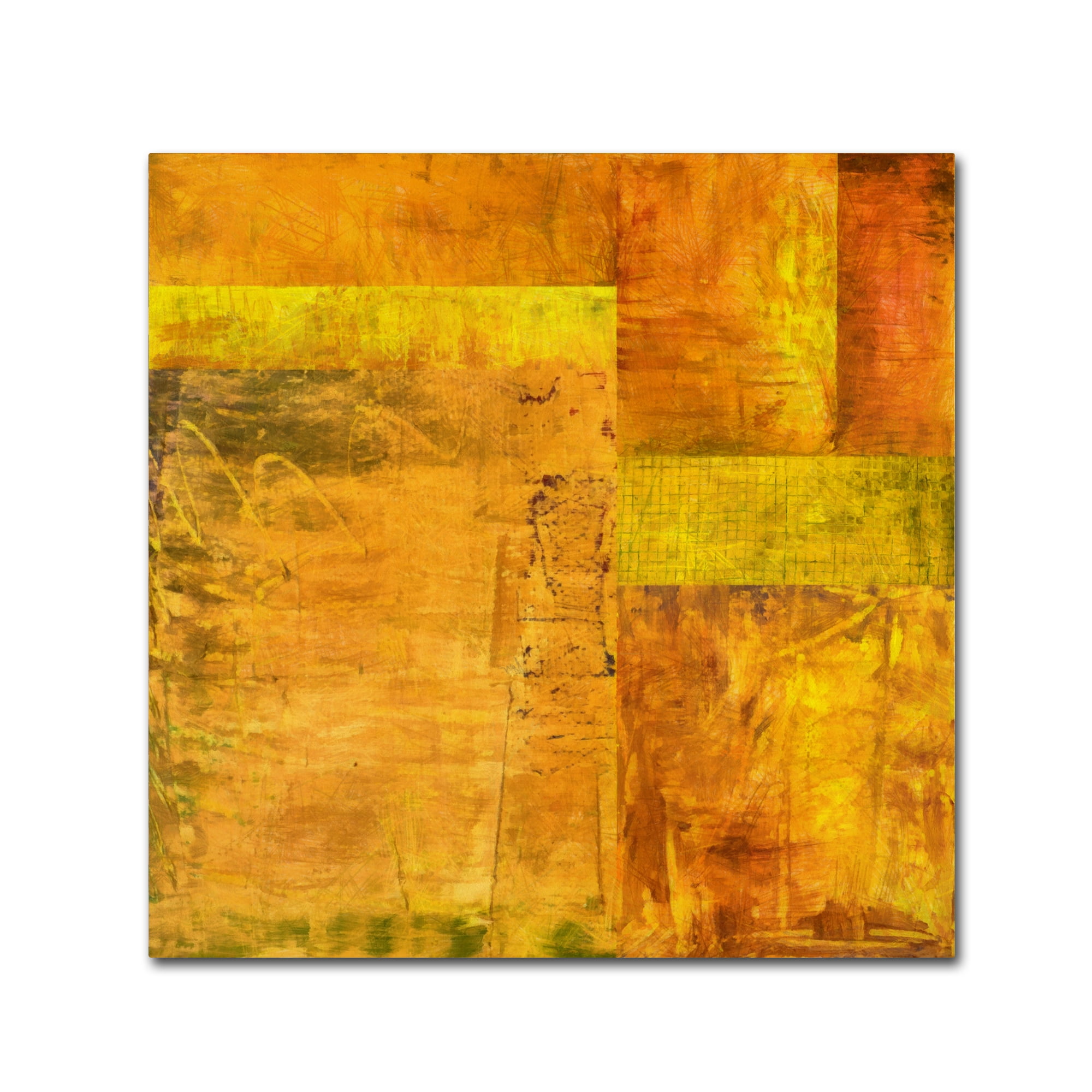 Michelle Calkins 'Essence of Yellow 2' Huge Canvas Art 35 x 35
