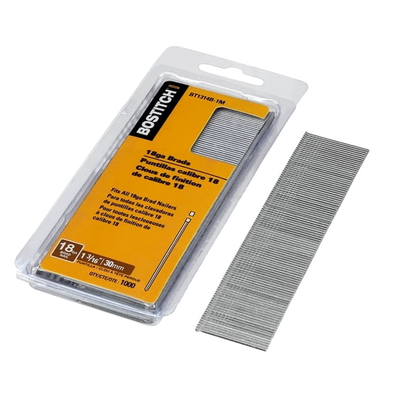 BOSTITCH BT1314B-1M Stick Brad Nails, 1-3/16"