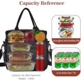 thumbnail image 3 of Lunch Bag& Lunch Box for Men Women Double Deck,Large Insulated Adult Lunch Box Leakproof Lunchbox Cooler Bag for Work Picnic Beach, Black, 3 of 6