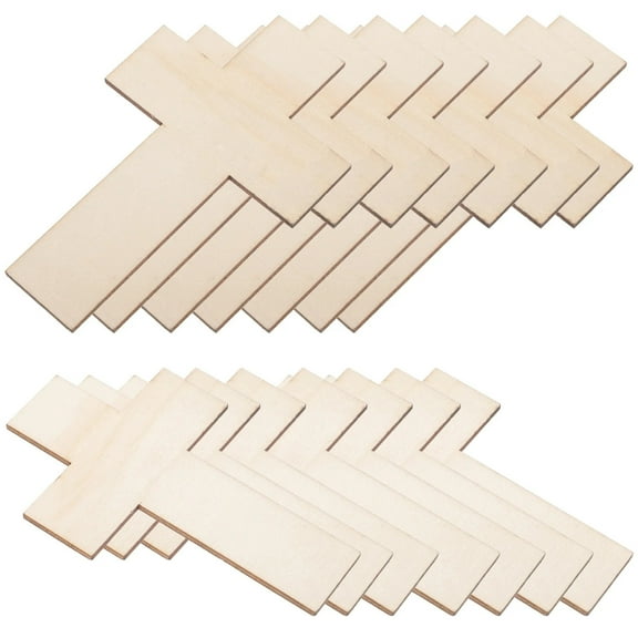 Unfinished Wooden Crosses for Crafts, DIY Projects, Home Decor, Church Activities, 12-Pack, 12 x 8 Inches, Natural Wood