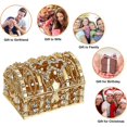 thumbnail image 4 of xianlin-Mini Crystal Metal Jewelry Box, Treasure Chest Style Trinket Storage Organizer Box For Jewelry Rings Earrings, Treasure Storage Keepsake Box for Girls, Gold, 4 of 4