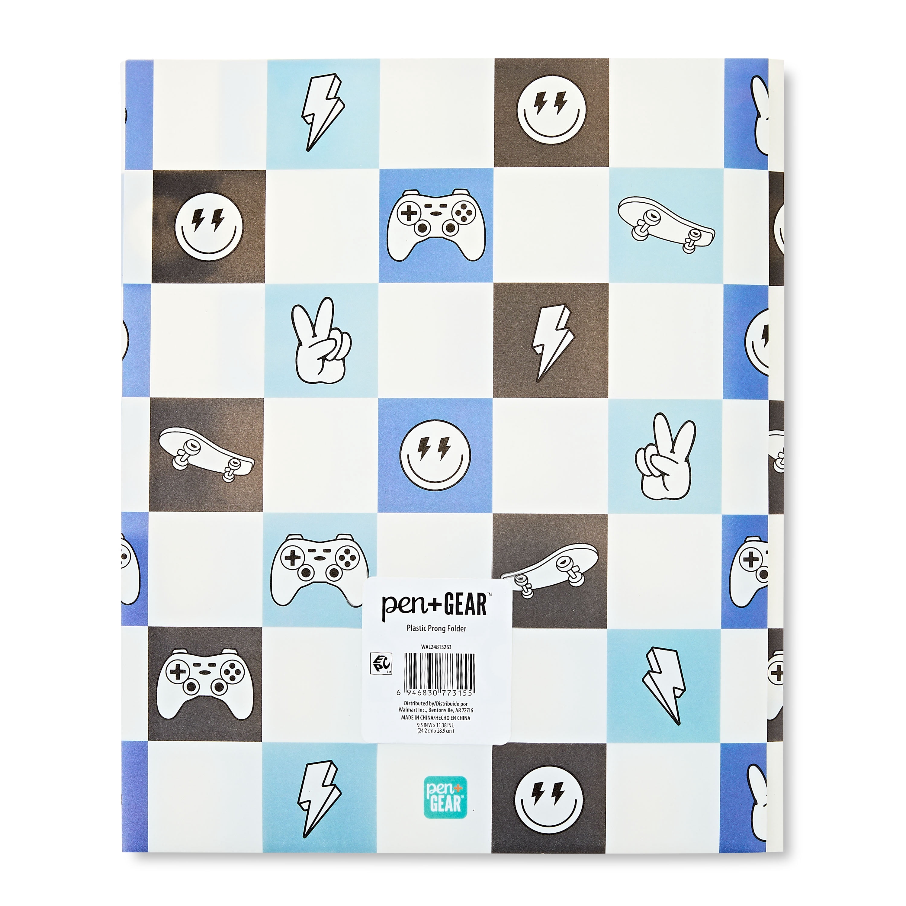 Pen+Gear P0LY PRONG FOLDER CHECKERBOARD