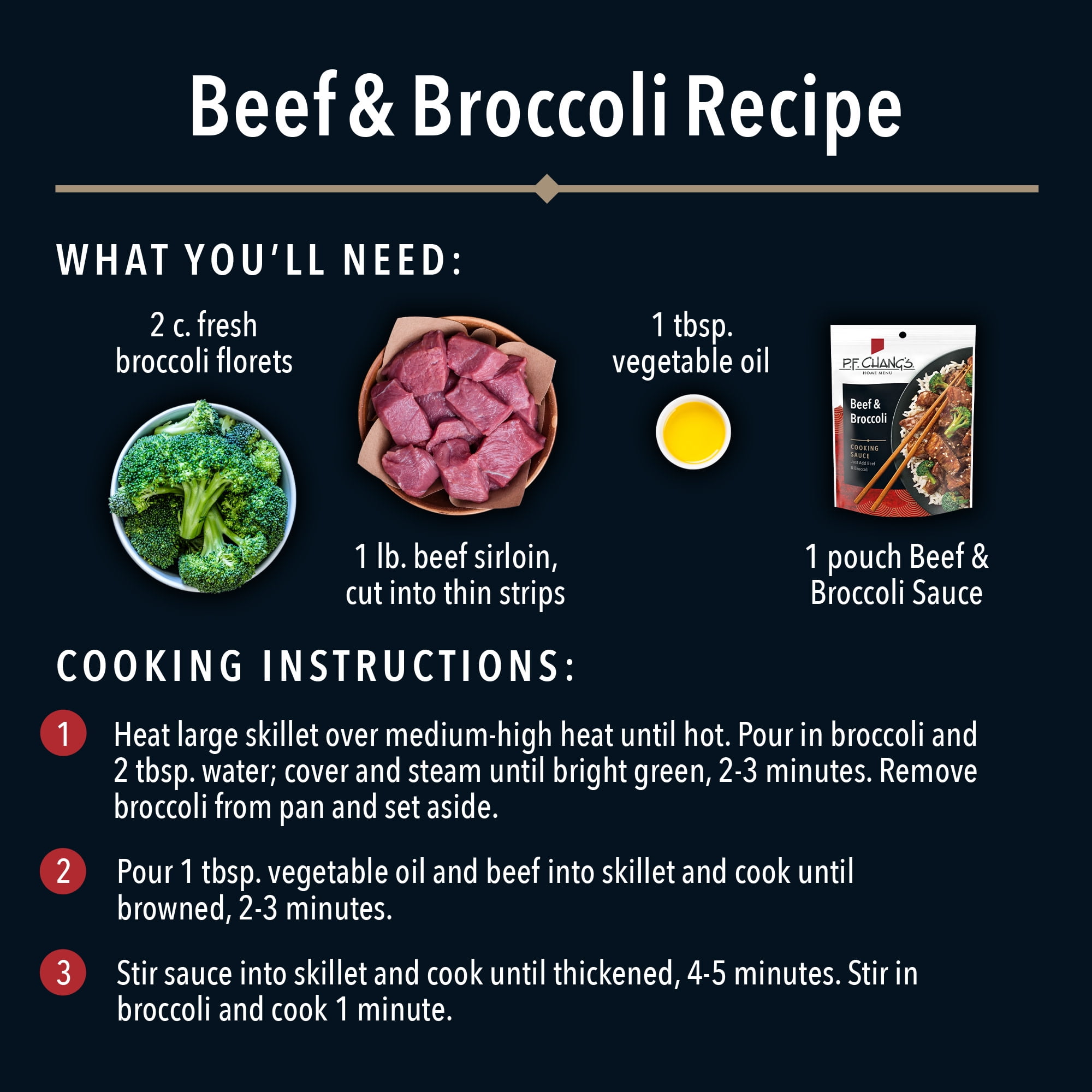 P.F. Chang's Home Menu Beef and Broccoli Cooking Sauce and Marinade, 8 fl oz.
