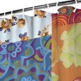 thumbnail image 3 of Colorful Pioneer Flower Patchwork Shower Curtain 72"x84" ,Bathroom Decorative Shower Curtains Set with 12 Hooks,Modern Waterproof Washable Shower Curtain, 3 of 6